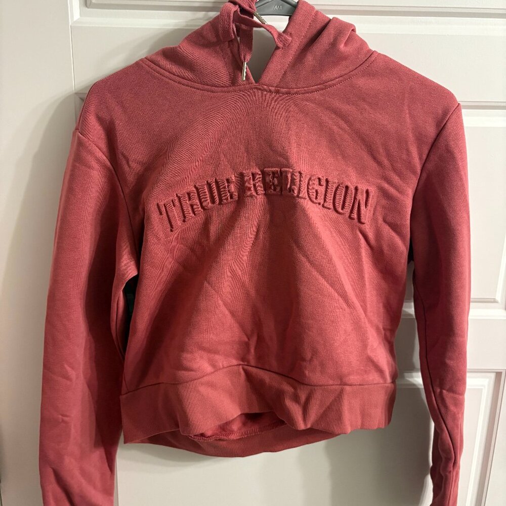 TRUE RELIGION Women’s XS Hot Pink Cropped Hoodie